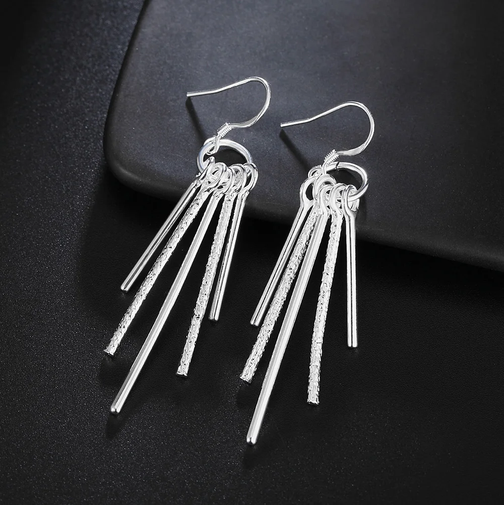 

High Quality Jewelry 18K gold 925 sterling Silver Earring Fashion Woman fine five column earrings for women luxury Gifts