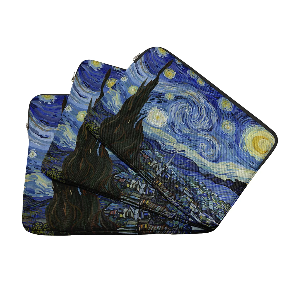 Fashion Notebook Bag For Men Women Brand Computer Lenovo Xiaomi Macbook 11 13 15 inch Portable Storage Bag Oil Painting Van Gogh