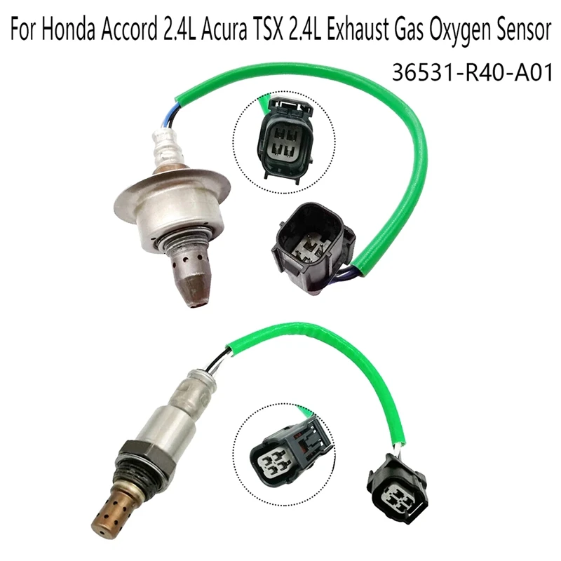 

2Pcs Up+Downstream O2 Oxygen Sensor for Honda Accord 2.4L Acura TSX 2.4L Exhaust Gas Oxygen Sensor 36531-R40-A01