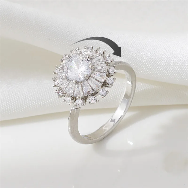 E0BF Anello Antiansia Con Perline Anello Mobile Per Corridore Per Alleviare L'ansia Gioielli Anello Preoccupazione