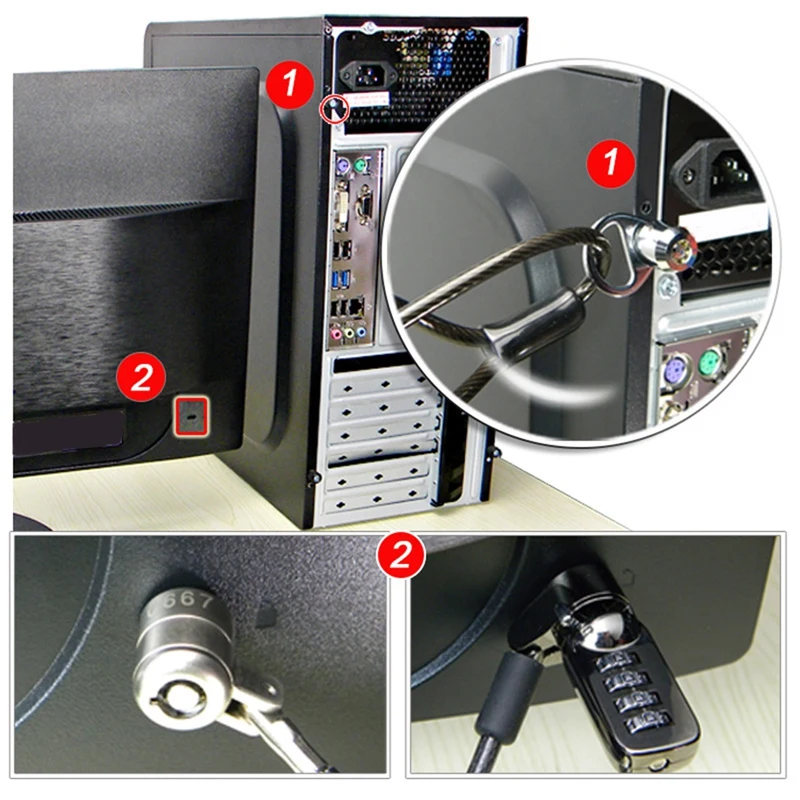 Desktop Computer Lock Computer Case Lock For Internet Cafe Office Management