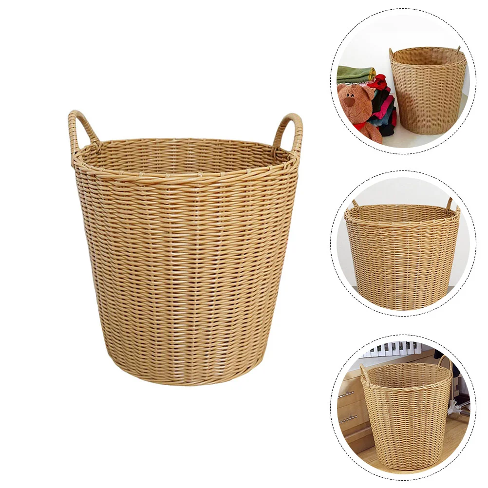 

1Pc Woven Laundry Storage Basket Portable Dirty Clothes Household Toys Holder
