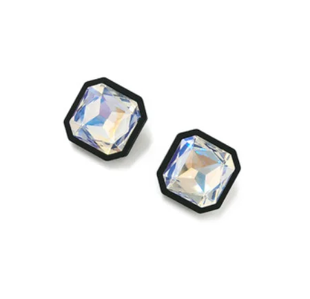 925 silver needle exaggerated acrylic artificial Rhinestone simple Earrings for women Fashion Jewelry