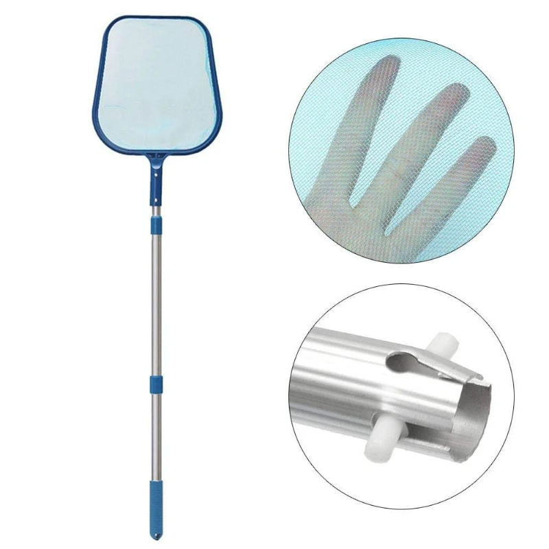Swimming Pool Accessories 1PCS Cleaning Net Tool Shallow Net with Telescopic Aluminum Rod Swimming Pool Salvage Leaf