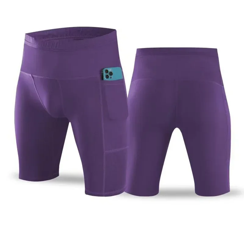 Men's Quick Dry Compression Sports Shorts Tight Fit Running Fitness Training Pants Elastic Comfortable Breathable Summer Spring