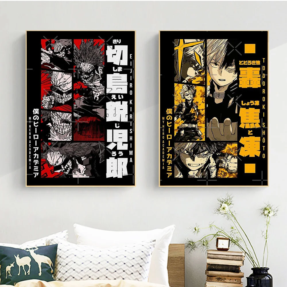 

Abstract Japanese Anime Wall Poster My Hero Academia Pictures Canvas Painting Classic Cartoon Characters Wall Art Nursery Decor