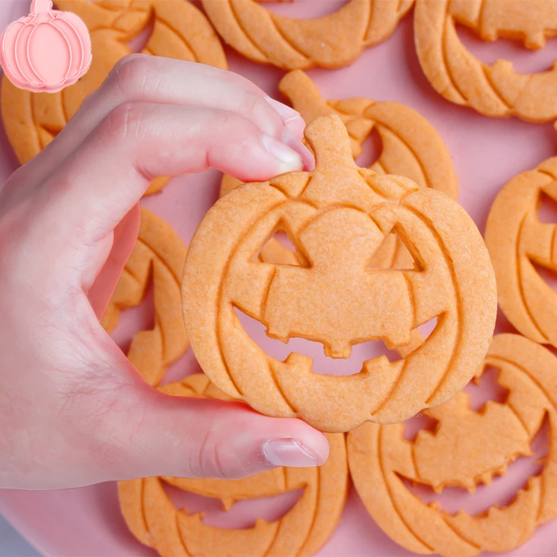 Cookie Cutter Pumpkin Expression Halloween Cookie Cutter Biscuit Stamp Sandwich Icing Cookie Fondant Cake Party Bread Baking Decoration Tools