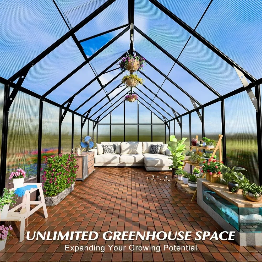 10x10x16 FT Polycarbonate Greenhouse with EZ Connectors & Ventilation 3
