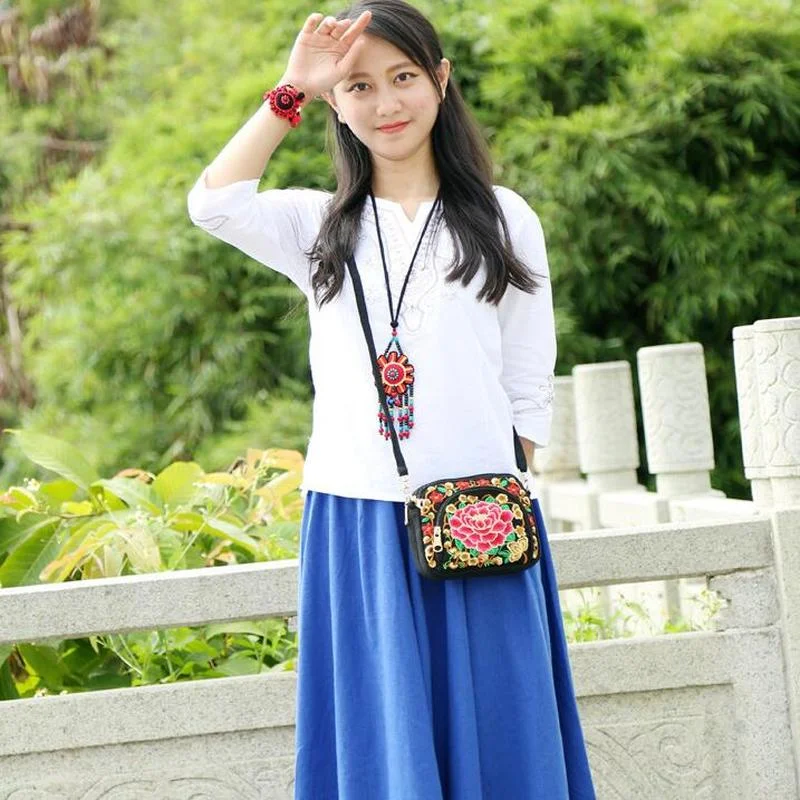 Vintage Women Handbag Hmong Vintage Tote Messenger Hippie Ethnic Shoulder Bag Embroidery Boho handbag tote bag
