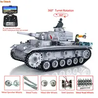 Heng Long 1/16 Snow FPV Camera 7.0 Customized Panzer III H RTR RC Tank 3849 Metal Wheels Gearbox Army BB Smoke Unit Toys TH17378 1