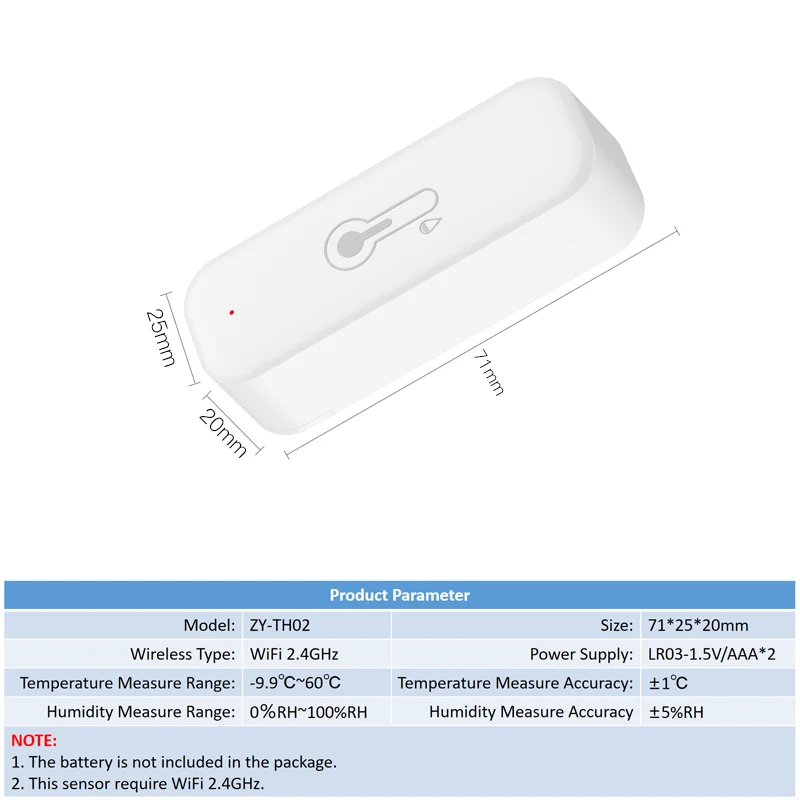 Enhanced Smart Home WiFi Temperature & Humidity Sensor with APP Remote Control