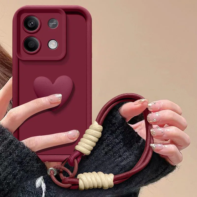 Love Heart Hand Strap Full Package Soft Protective Case