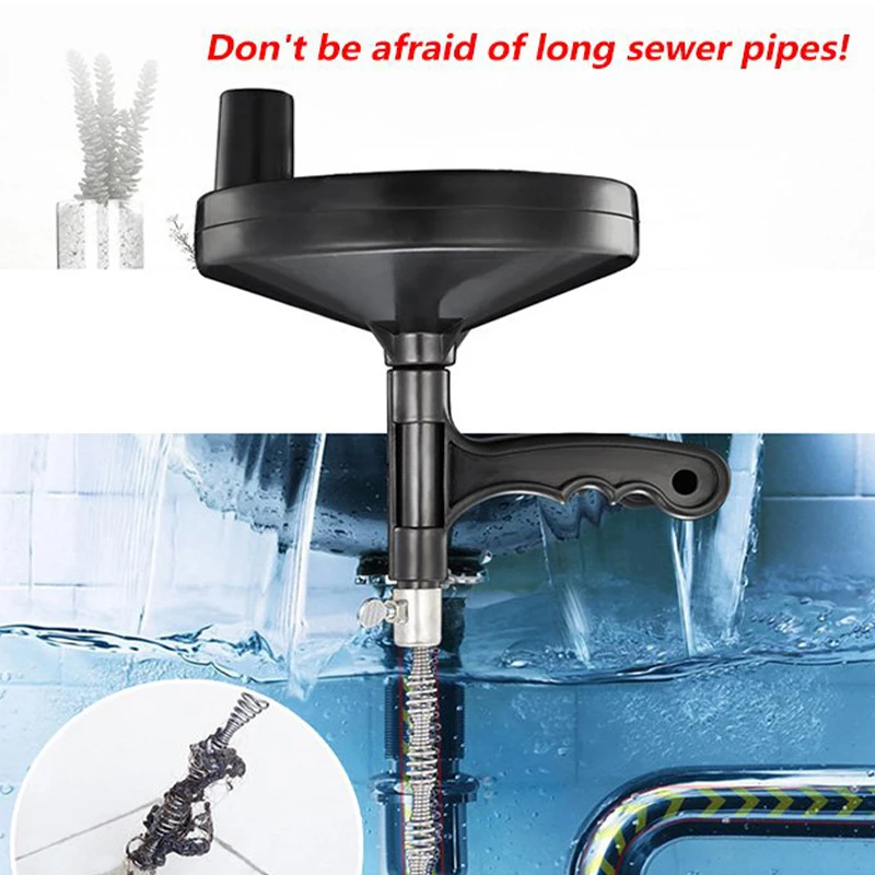 Drain Snake Cleaner Drain Auger Flexible Metal Spring Sink Dredge Auger  Plumbing Snake Clog Remover Ultra-long Sewer Dredge - AliExpress