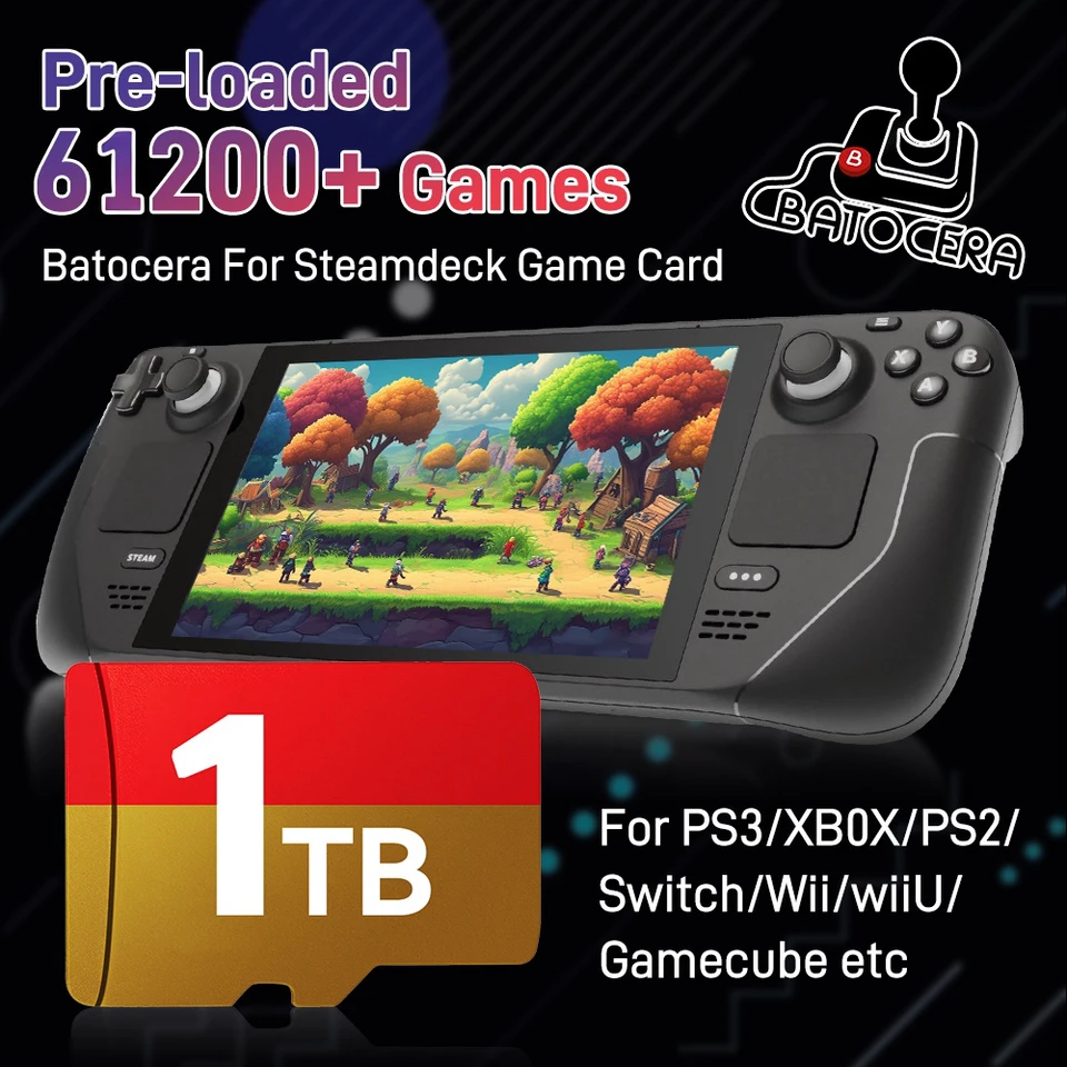 Steam Deck Micro SD Card Retro Gaming TF Card With 65200+Games&70+
