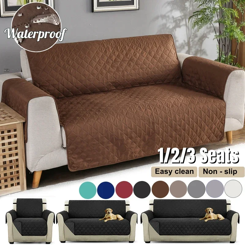1 2 3 Seater Waterproof Sofa Cover Pet Dog Kids Sofa Mat Couch Slipcovers for Living Room Dustproof Furniture Protector Covers
