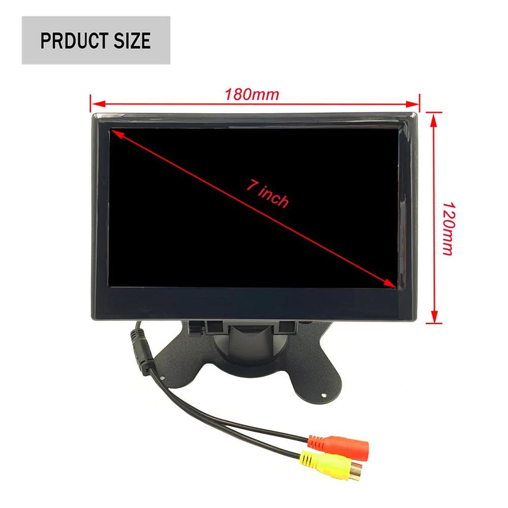 TFT LCD HD 스크린 접이식 주차 백업 자동차 모니터, 후방 카메라, 차량 주차용 8LED, 쉬운 설치, 7 인치