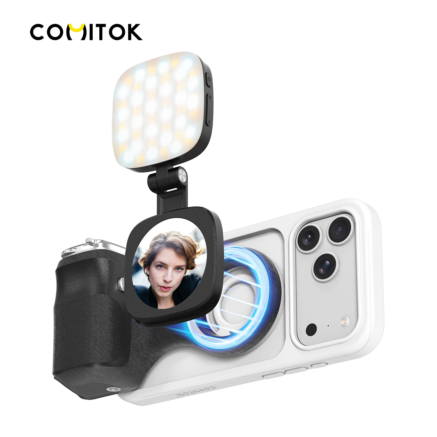 Magnetic Camera Grip For Iphone - Detachable Bluetooth Remote_voghion.com