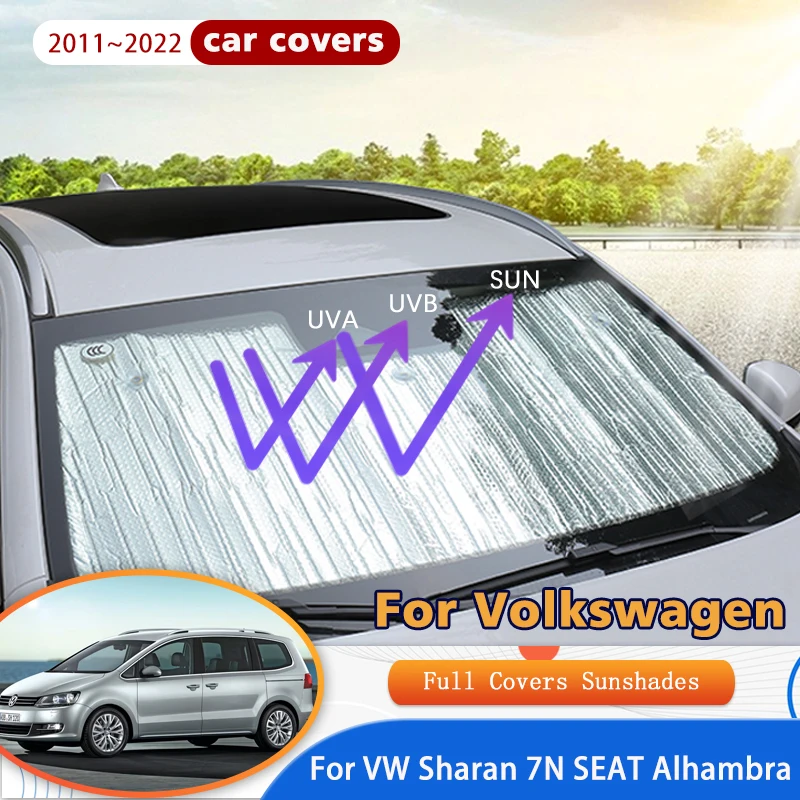 

For Volkswagen Sharan 7N VW SEAT Alhambra 2011~2022 Car Window Windshield Sunshades Reflector Sun Shade Sun Visor Accessories