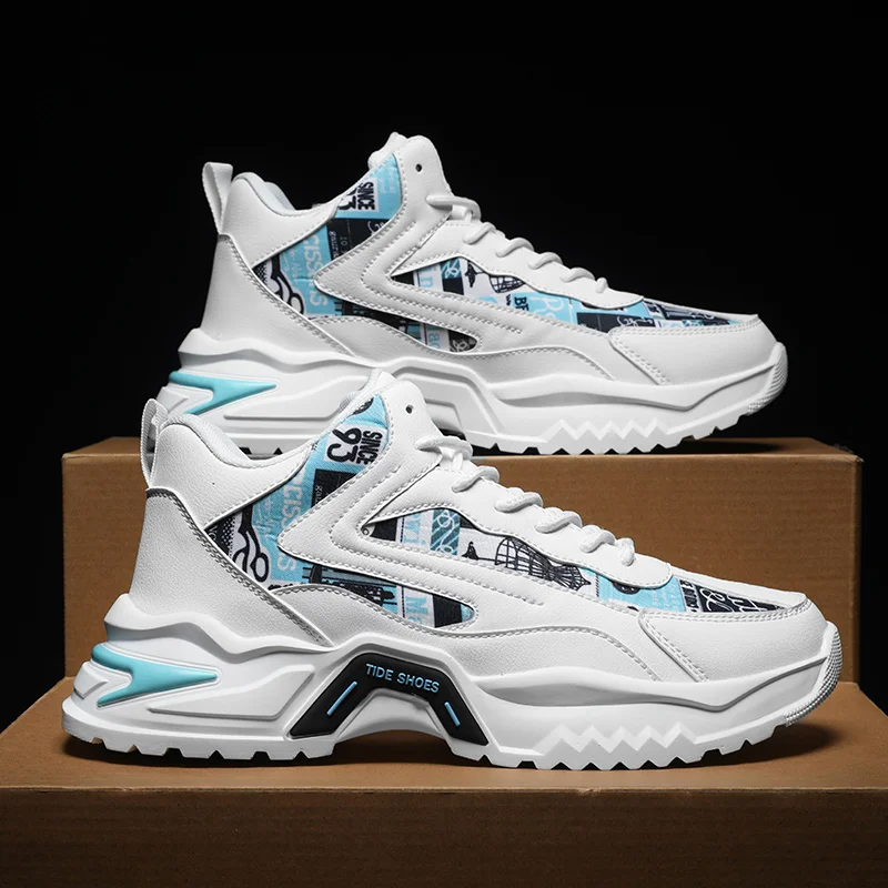 

2024 Trendy Leather Casual Shoes Plus Size Non-slip Sneakers Fashion Mens Running Shoes All Season Comfortable Sports Footwear