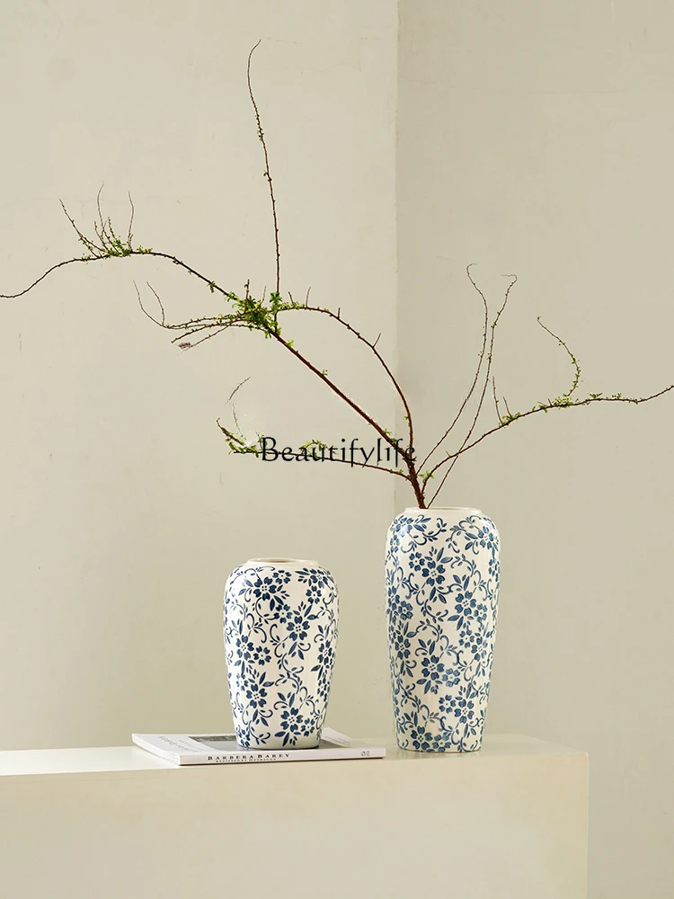 

High-Grade New Chinese Style Retro Vintage Hallway Living Room Flower Arrangement Decoration Ornaments