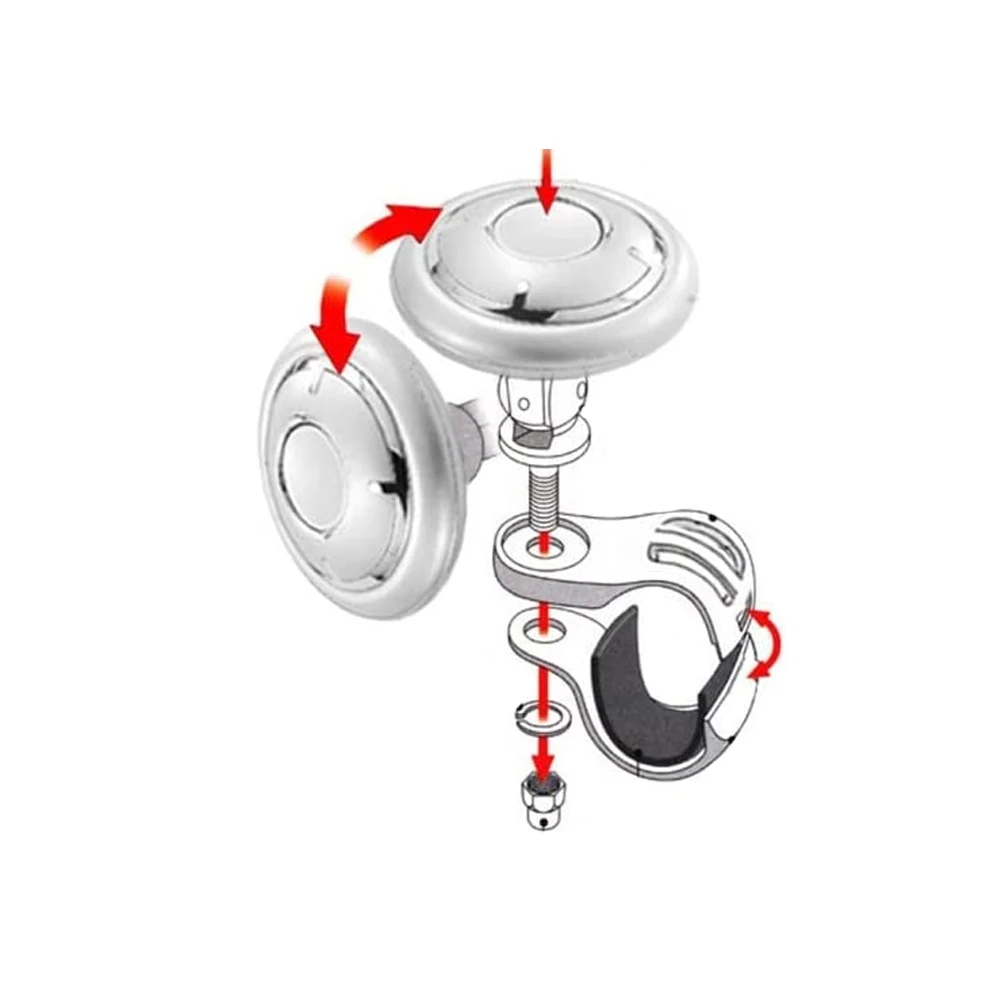 

1pcs Silver/ Silver Red Car Steering Wheel Spinner Non-slip Steering Wheel Spinner Knob Universal For Hyundai Volvo car