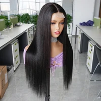 KissHair Perruques Lace 2*6, Densité 250%, Cheveux Humains Brésiliens Remy, Lisses Soyeux, Fermeture Kim 2x6 Lace, Extension à Raie Centrale Profonde 4