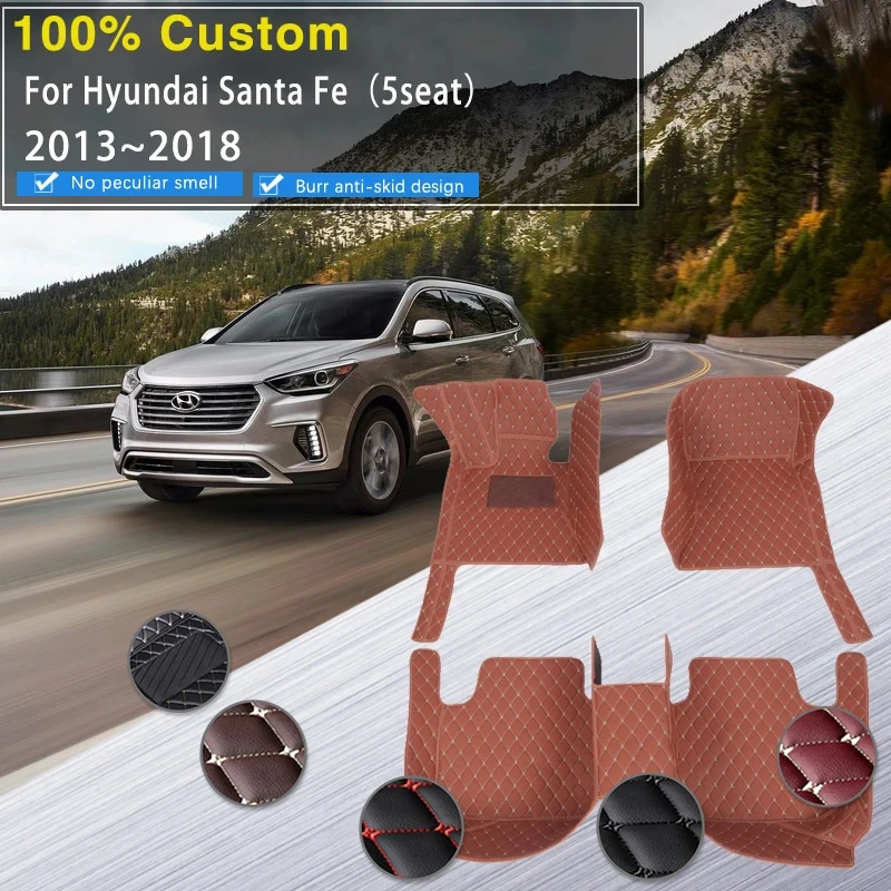 

Car Floor Mats For Hyundai Santa Fe TM 2013~2018 5seat Waterproof Pads Car Mat Covers Floors Alfombra Para Auto Car Accessories