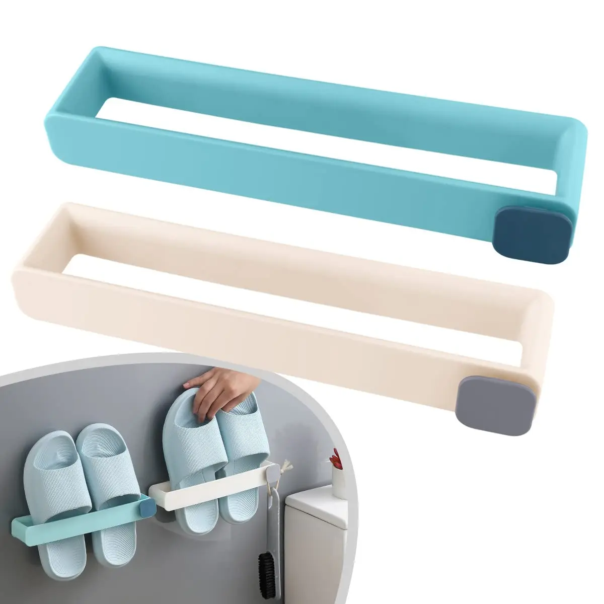 Slippers Rack Hanging Shoe Holder Self Adhesive Shoe Rack Hanging Multi Function Wall Bracket Shoe Organiser for Door Cabinet 3