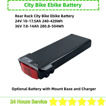 Batteria per bici elettrica Elcykel da 28 pollici 36V 10.4Ah 10Ah 12Ah 14Ah Montaggio portapacchi posteriore per batteria per bici elettrica Elcykel Kayoba E-legance