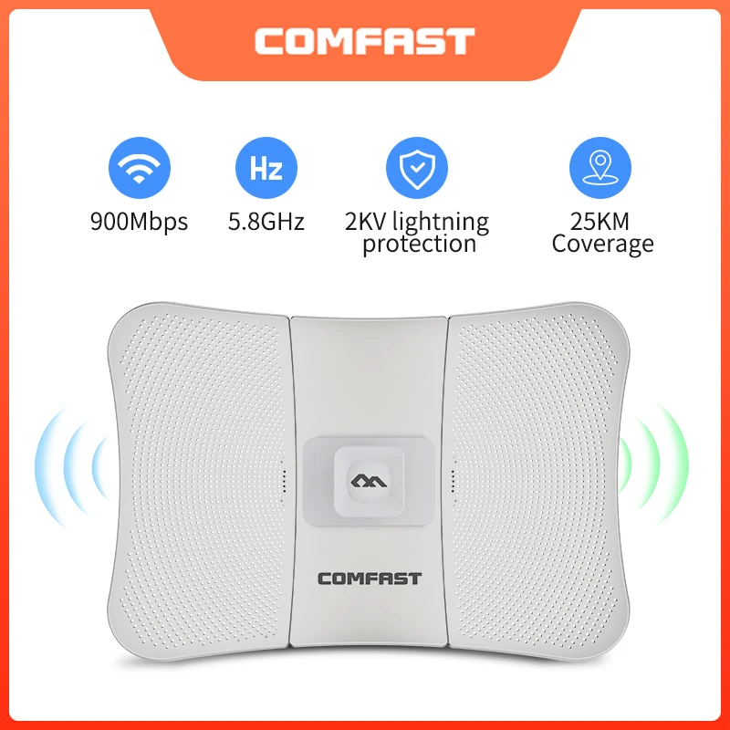 Amplificador de Sinal Wifi Externo de Alta Potência Ponto de Acesso Ponte sem Fio Longo Alcance 525km Cpe 900mbp 5.8g 26dbi
