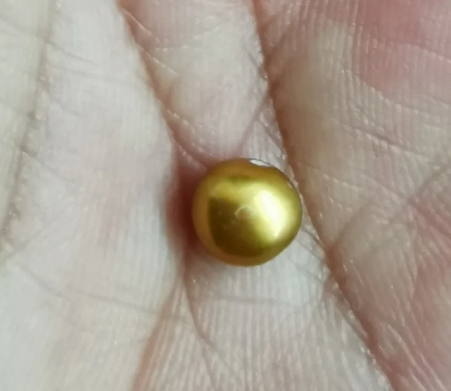 Around 7.167x4.93mm champagne gold bottom loose pearl full drilled for necklace bracelet pendant earring