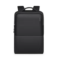 Leather backpack male fashion multi-functional backpack Business leisure student first layer cowhide computer bag Black -15.6 1