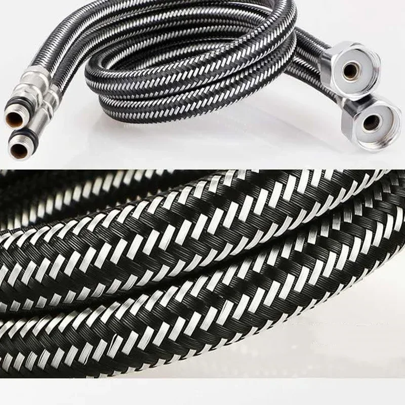 Plumbing Hose G1/2'' Stainless Steel Nylon Braided Tube Pipe Hose Silicone Plumbing Thermoresistant Tap Basin Faucet Sink Kitchen Bathroom