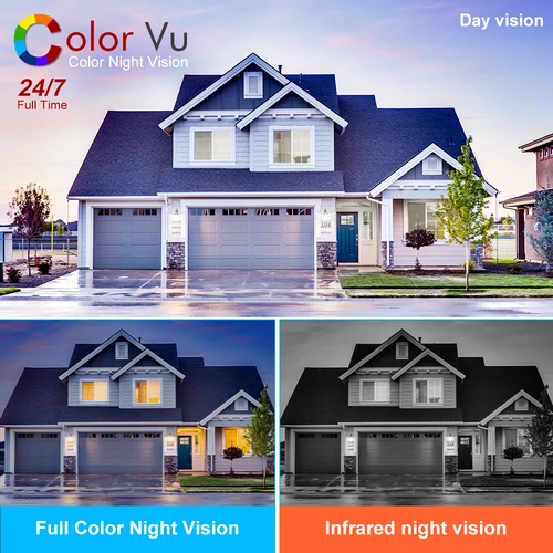Vikylin HIK 호환 4K ColorVu IP 카메라 컬러 야간 카메라, 다채로운 8MP 5MP 내장, 마이크 PoE 보안 CCTV, H.265 블랙 컬러 3