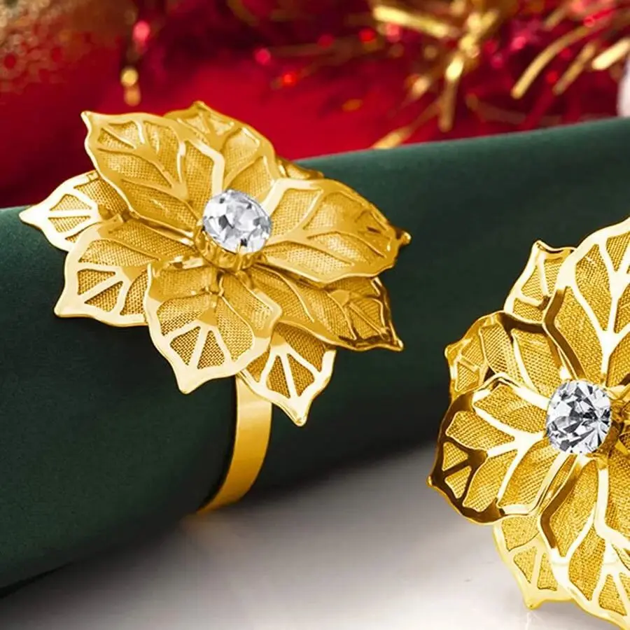 Exquisite Flower Napkin Rings 6pcs