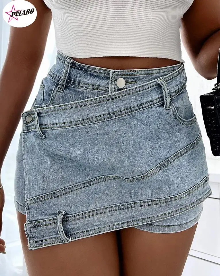 

Y2k Denim Short For Girls All-Match Women's Shorts Zipper Fly High Waist Jean Shorts Fashion Elegant Daily Party Club Streetwear