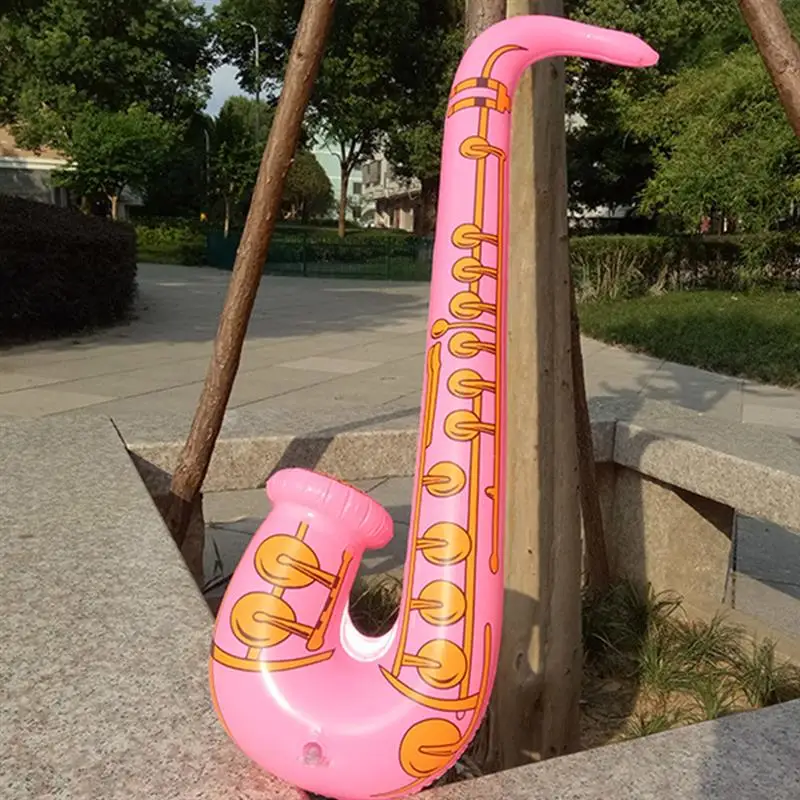 12pcs Children's Pvc Inflatable Guitar Balloon Musical Instrument Toy Microphone Guitar Saxophone Radio Lute Party Props Gift