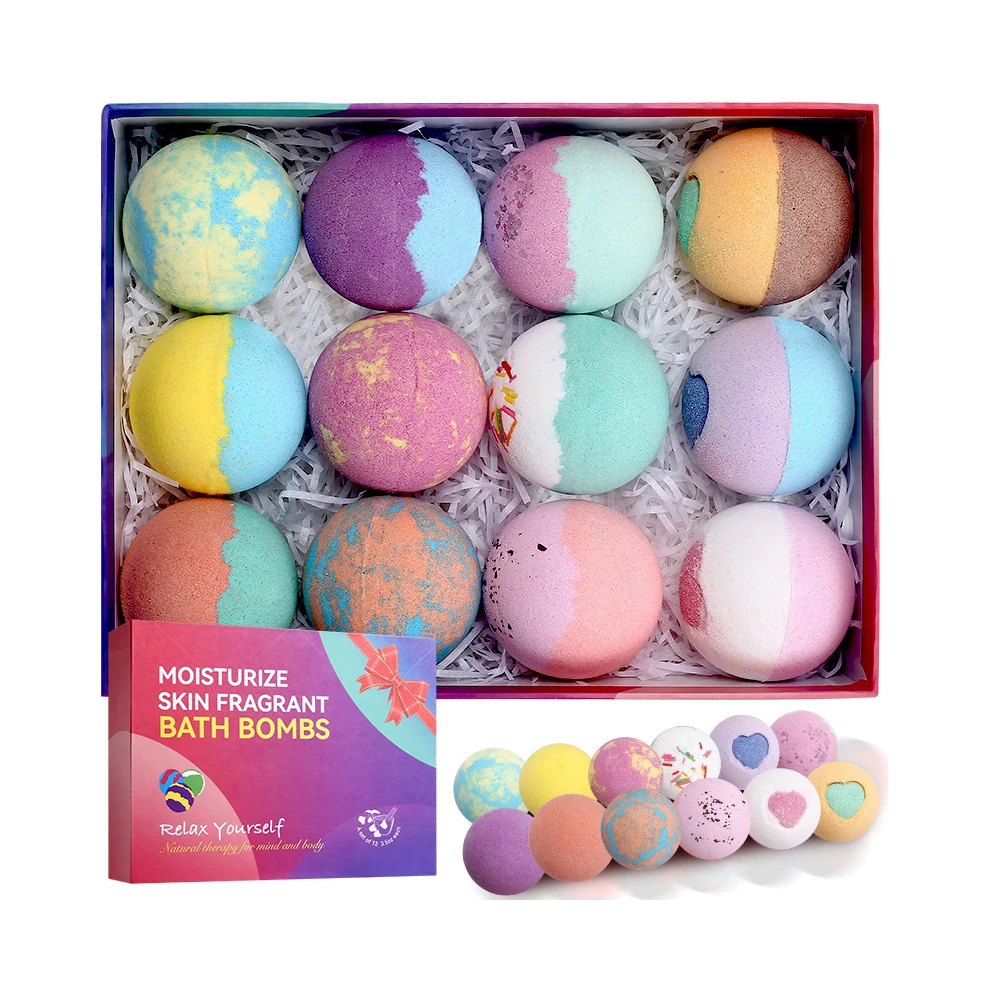 12pcs Bath Bombs Women Gift Set Natural Fizz Effect Bubble & Spa