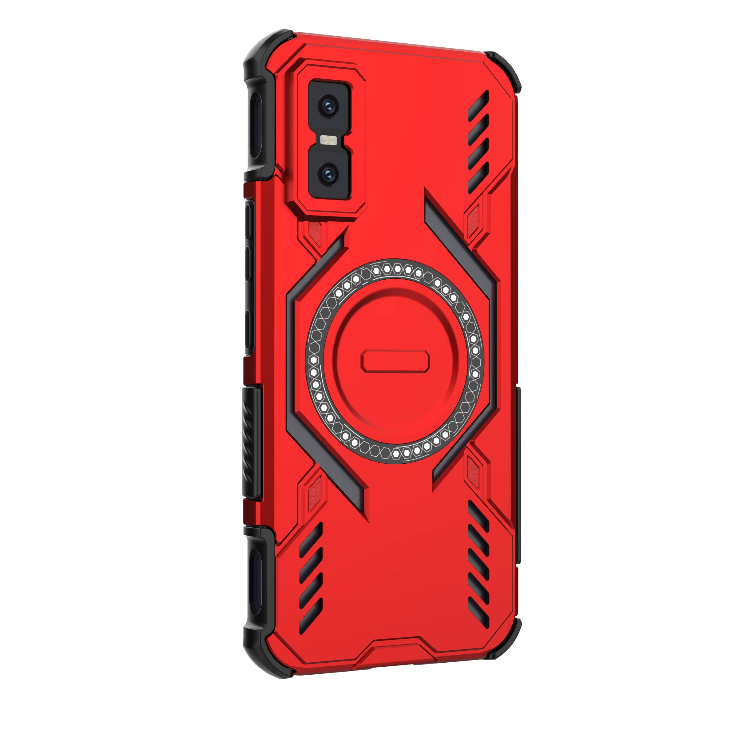 Enhanced Magnetic Armor Phone Case with Wireless Charging and Heat Dissipation - Shockproof Protective Cover and Bumper