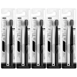 Bamboo Charcoal Soft Bristle Toothbrush Set - Eco-Friendly Family Pack (10PCs)