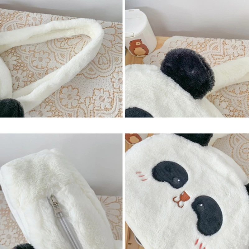 

Модная милая плюшевая сумка на плечо с пандами, простая большая сумка, большая вместительная сумка, женский кошелек, удобная для