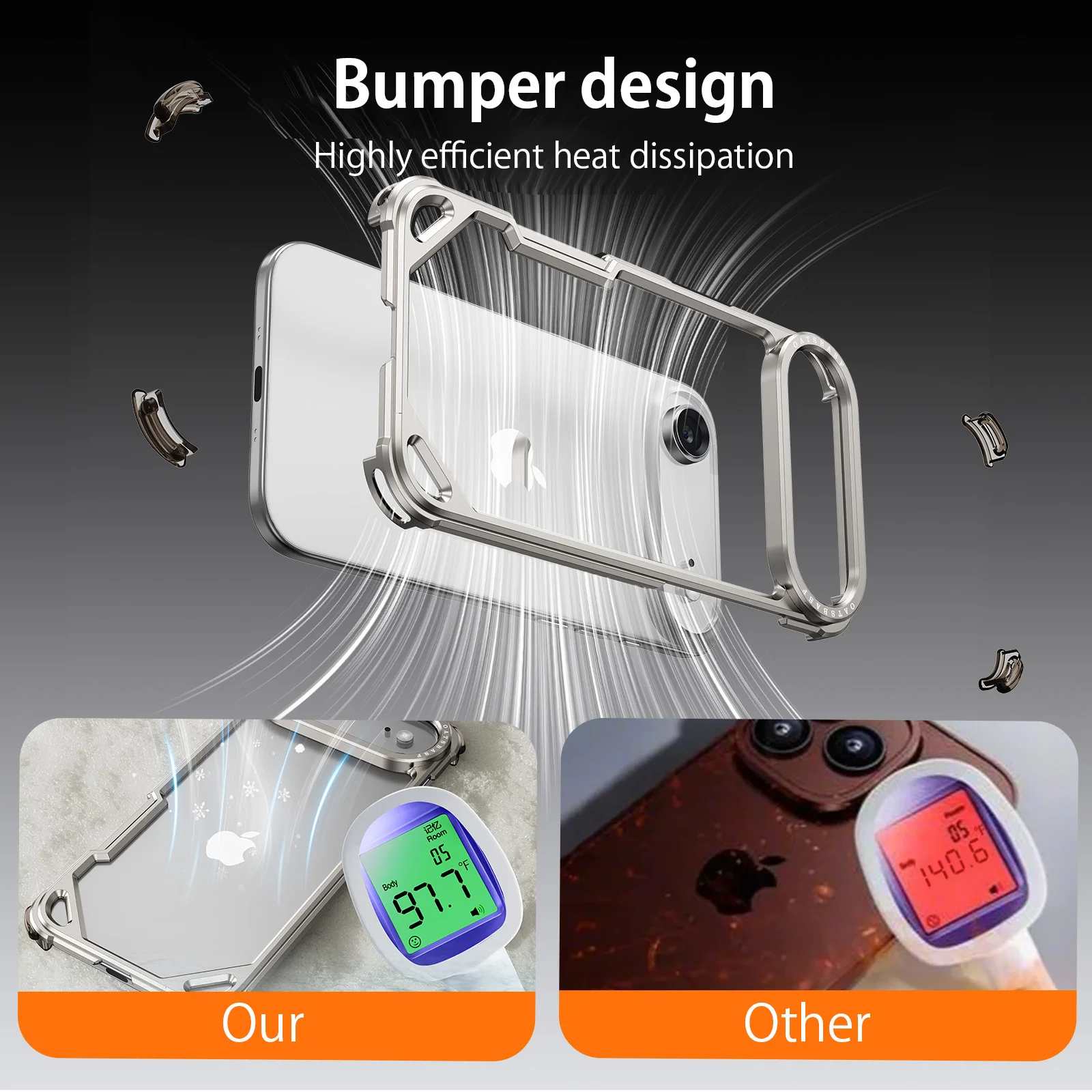 Eary for iPhone 17 Air Phone Case Magsafe Aluminum Alloy Metal Frameless Shells Minimalist Anti-Drop Shockproof Protective Cover