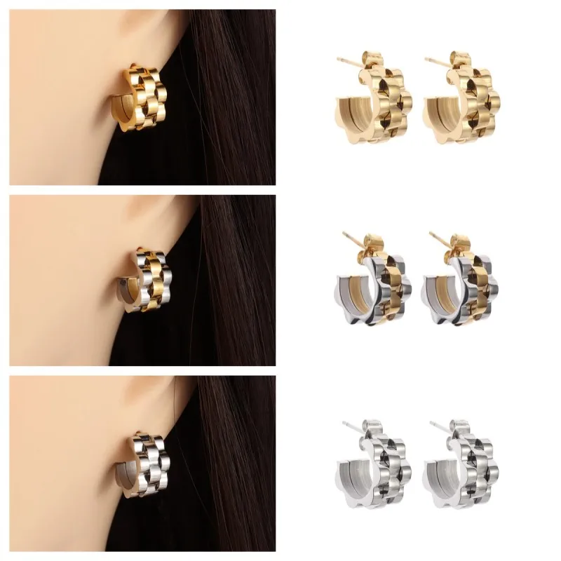 

Серьги-гвоздики в форме буквы «С» из нержавеющей стали