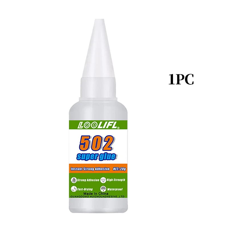 LOOLIFL 502 super glue, fast drying cyanoacrylate, three second glue, suitable for DIY of plastic toys, glass and leather