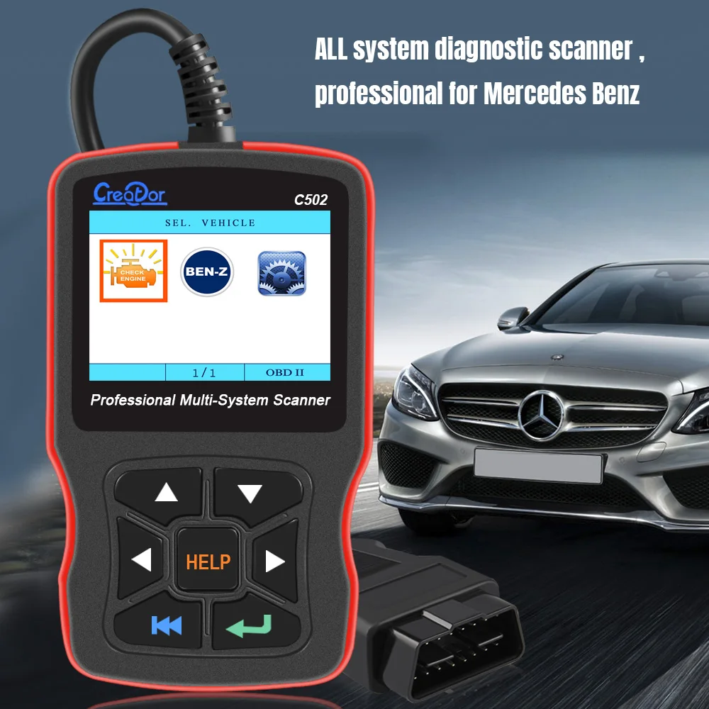 Creator C502 OBD 2 Diagnostic Tool Full Systems Auto Diagnostic Scanner for Mercedes Benz W212 car fault code reader