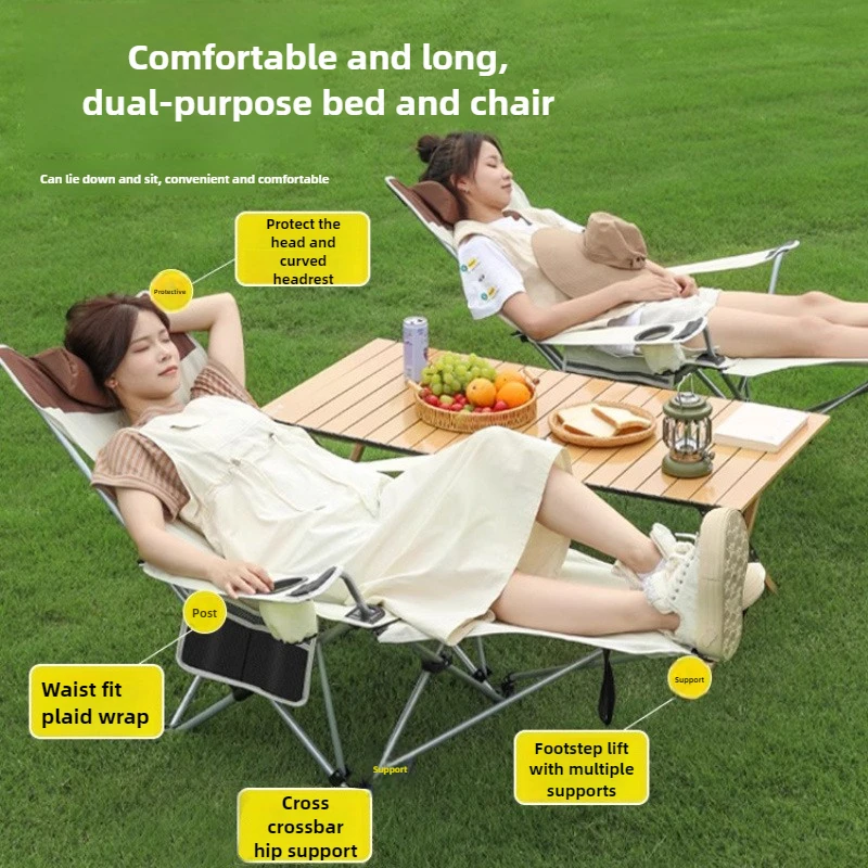 Outdoor Folding Chair Camping Portable Recliner Household Seating Reclining Fishing Stool Special Beach Chair Folding
