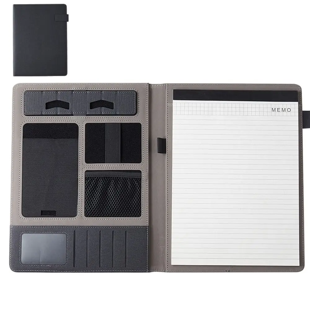 Contract File Folder A4 Leather Document Bag Office Padfolio for Conference Negotiations