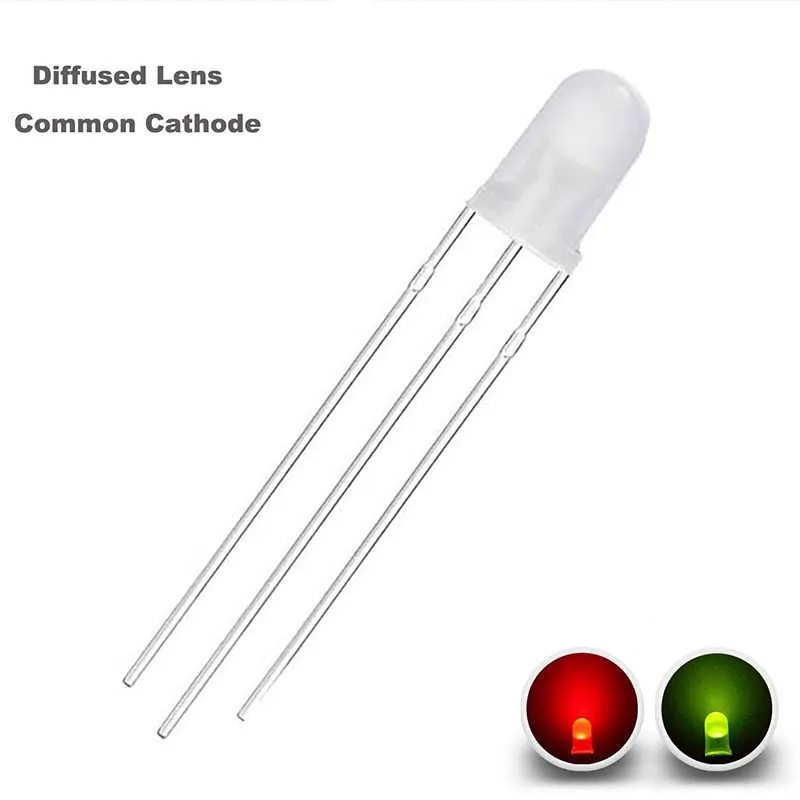 Red LED Arrays 100PCS 5Mm Dual Bi Color Polar Changing Red/Green Led ...