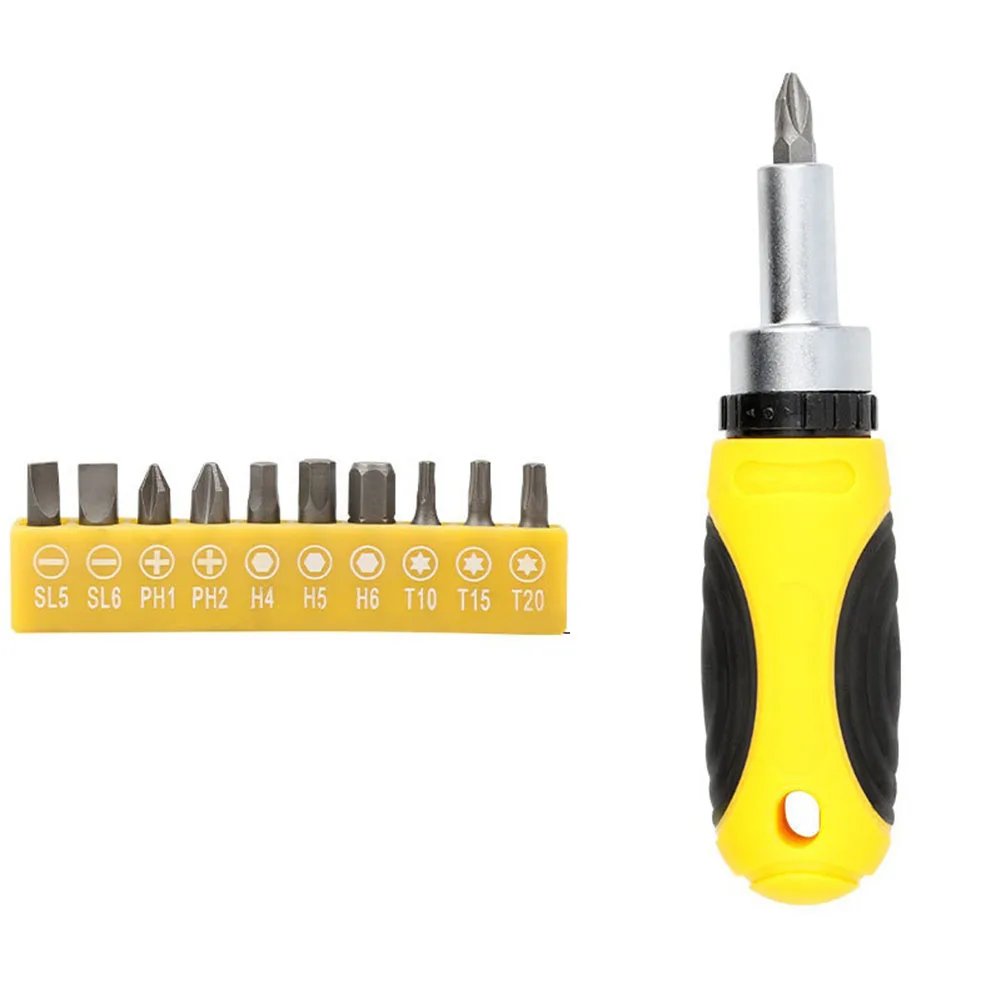 

Ratchet Screwdriver Handle 130mm 1/4inch Adapter Magnetic Screwdriver Bits For Electronic Device Electrician Repairing Hand Tool