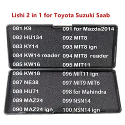 081-100 Lishi 2 in 1 2in1 K9 HU134 KY14 KW14 KW16 KW18 NE38 HU71 MAZ24 MIT8 MIT11 MIT9 MIT6 for Mahindra landrover Mazda Nissan